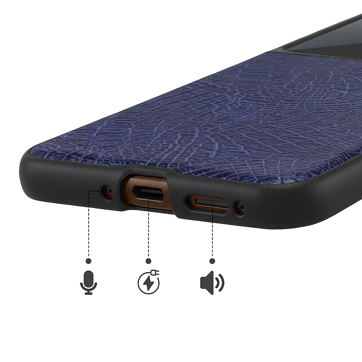 Acheter Avizar Coque pour Motorola Razr 70 Ultra Effet Cuir Croco avec Écran Externe Dégagé