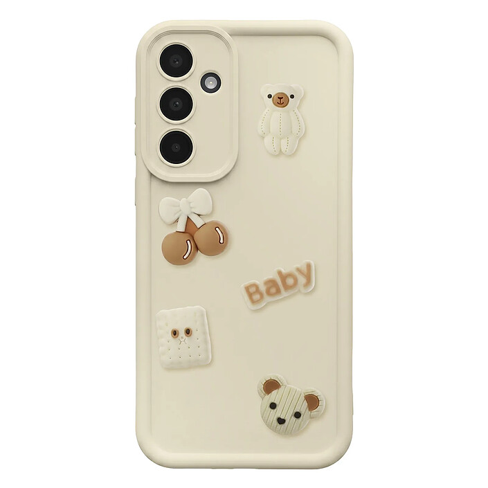 Avizar Coque pour Galaxy A36 avec Motifs Nounours Kawaii en 3D et Contour Surélevé