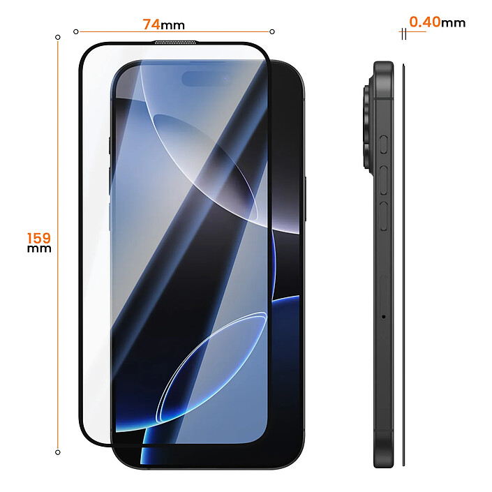 Avizar Protection d'Écran pour iPhone 16 Pro Max en Verre Trempé 0.40mm Haute Résistance pas cher