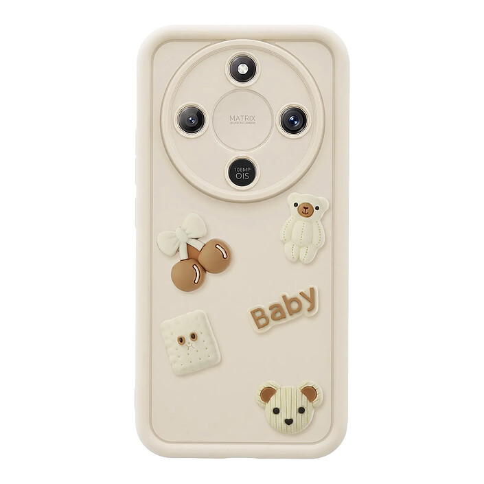 Avizar Coque pour Honor Magic 8 Lite Motifs Nounours Kawaii en 3D et Contour Surélevé