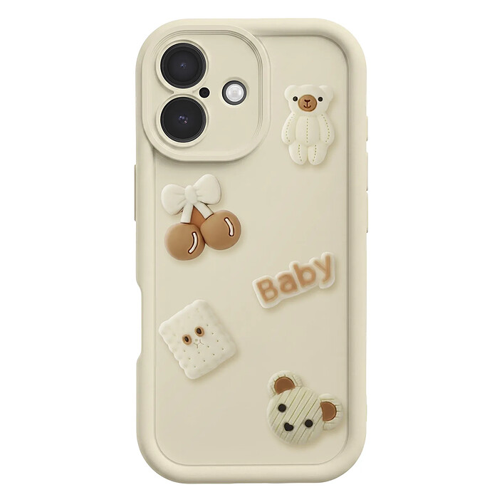 Avizar Coque pour iPhone 17 avec Motifs Nounours Kawaii en 3D et Contour Surélevé