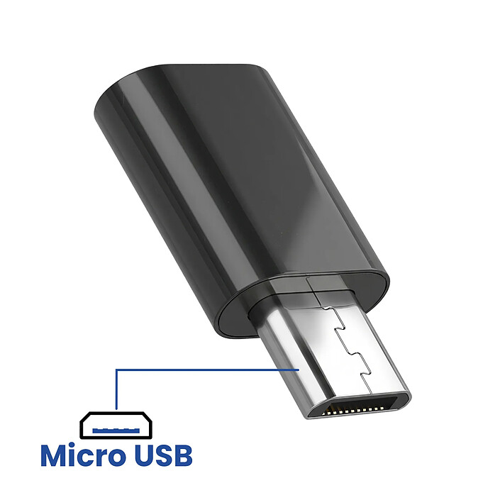 Acheter Blue Star Mini Adaptateur USB-C vers Micro-USB pour Charge et Synchronisation Noir
