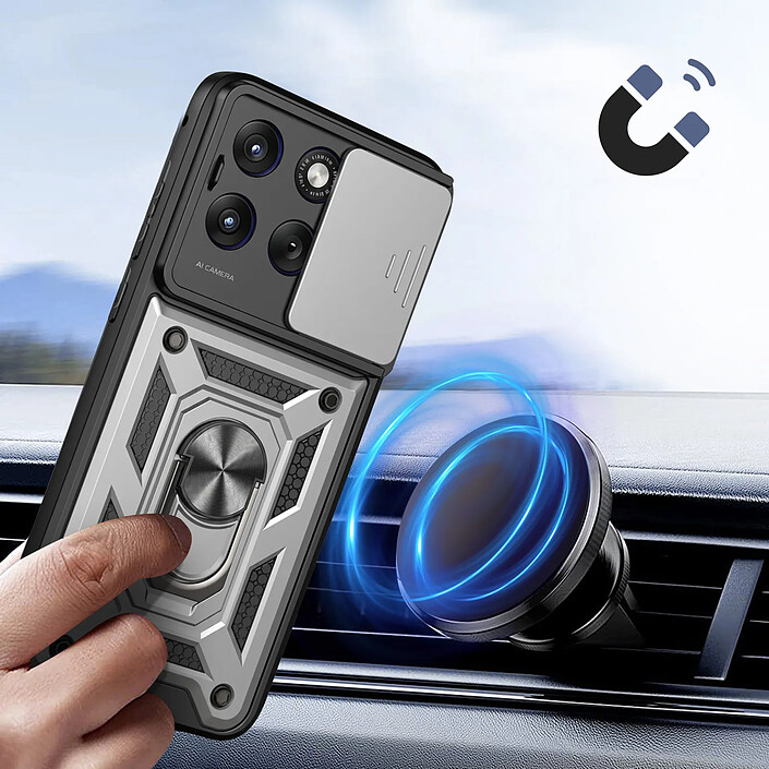 Acheter Avizar Coque pour Motorola Edge 70 Fusion avec Bague Support et Cache Caméra Coulissant
