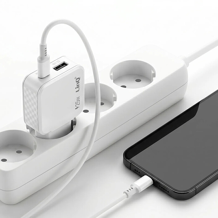 Acheter LinQ Chargeur Secteur Universel avec USB-C Power Delivery et USB-A QC 3.0 Blanc