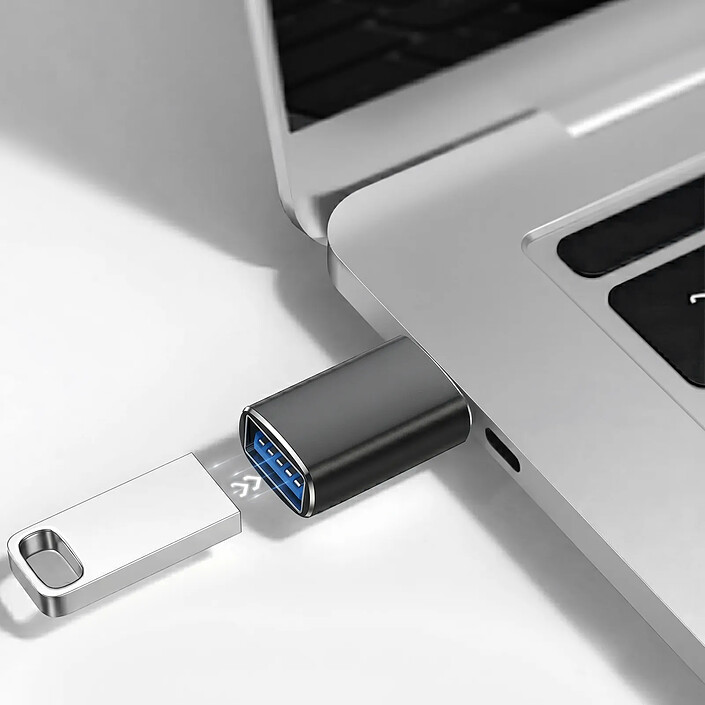 Blue Star Adaptateur OTG USB-C Mâle vers USB 3.0 Femelle Noir pas cher