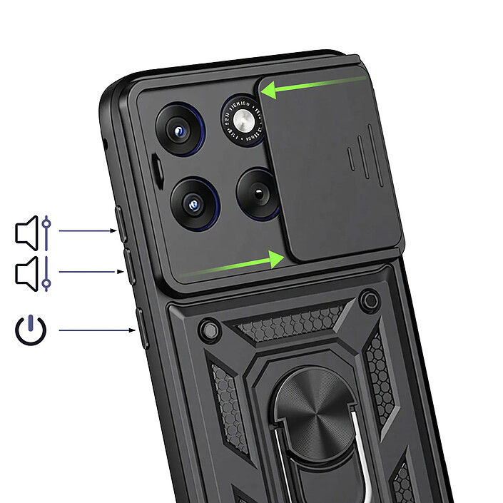 Avis Avizar Coque pour Motorola Edge 70 Fusion avec Bague Support et Cache Caméra Coulissant