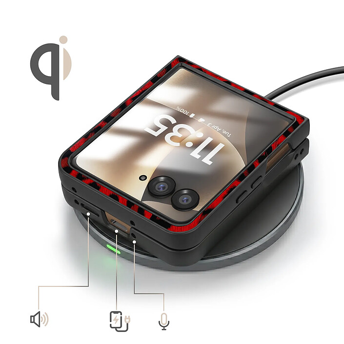 Acheter Avizar Coque Léopard pour Motorola Razr 70 Ultra Protection Pliable Bimatière