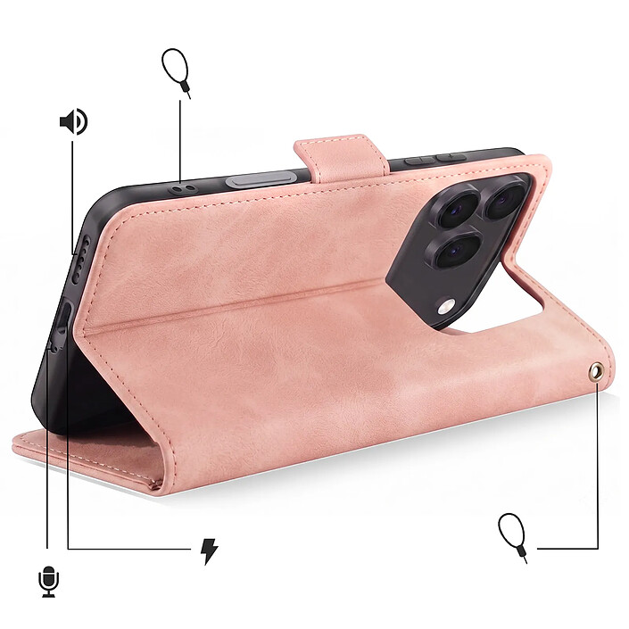 Acheter Avizar Étui Folio pour Honor 600 / 600 Pro Design Vintage avec Fonction Support Vidéo