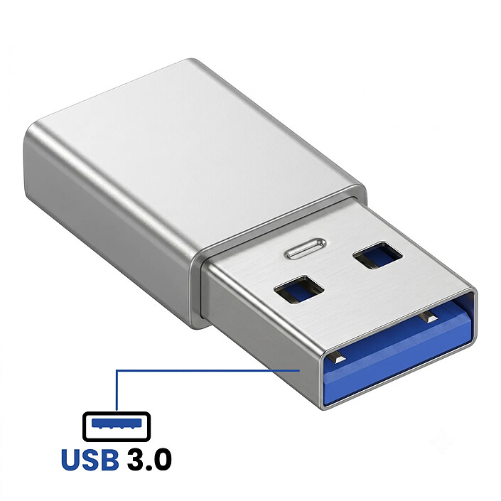 Acheter Blue Star Adaptateur USB-C Femelle vers USB 3.0 Mâle Haute Vitesse 5Gbps Argent