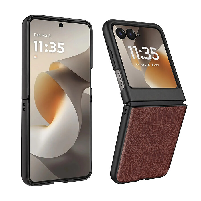 Avizar Coque pour Motorola Razr 70 Effet Cuir Croco avec Écran Externe Dégagé pas cher