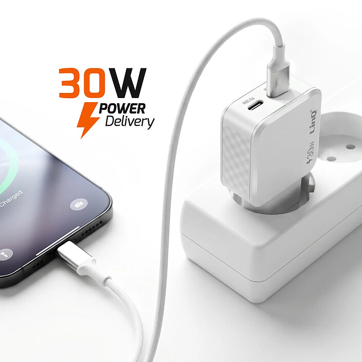 Acheter LinQ Chargeur Secteur Universel Double Port USB-C 30W Charge Rapide Blanc