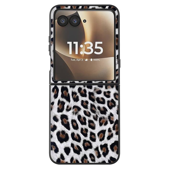 Avizar Coque Léopard pour Motorola Razr 70 Ultra et Razr 60 Ultra Protection Pliable Bimatière