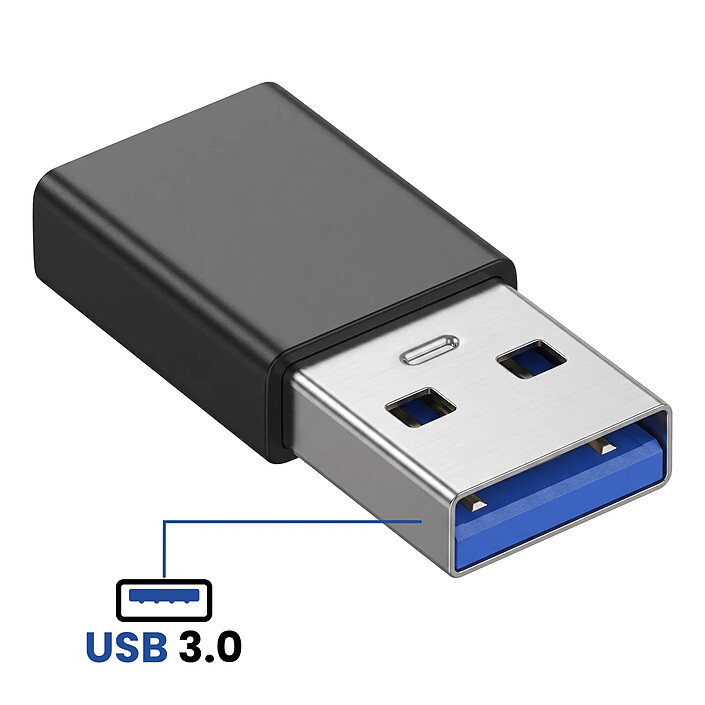 Acheter Blue Star Adaptateur USB-C Femelle vers USB 3.0 Mâle Haute Vitesse 5Gbps Noir