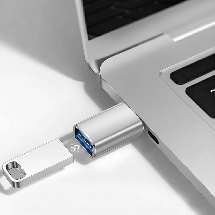 Blue Star Adaptateur OTG USB-C Mâle vers USB 3.0 Femelle Argent pas cher