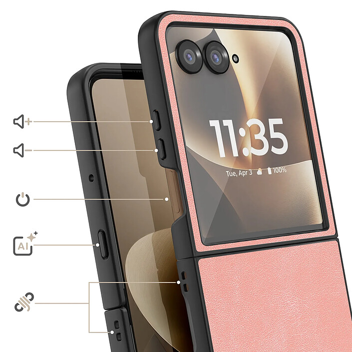 Avis Avizar Coque Clapet pour Motorola Razr 70 Ultra Protection Pliable Rigide Effet Cuir