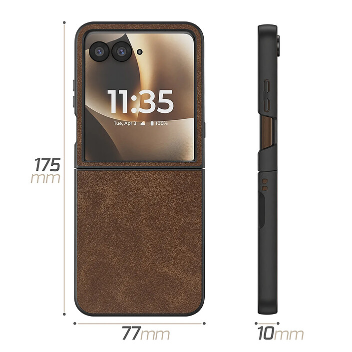 Avizar Coque Clapet pour Motorola Razr 70 Ultra Protection Pliable Rigide Effet Cuir pas cher
