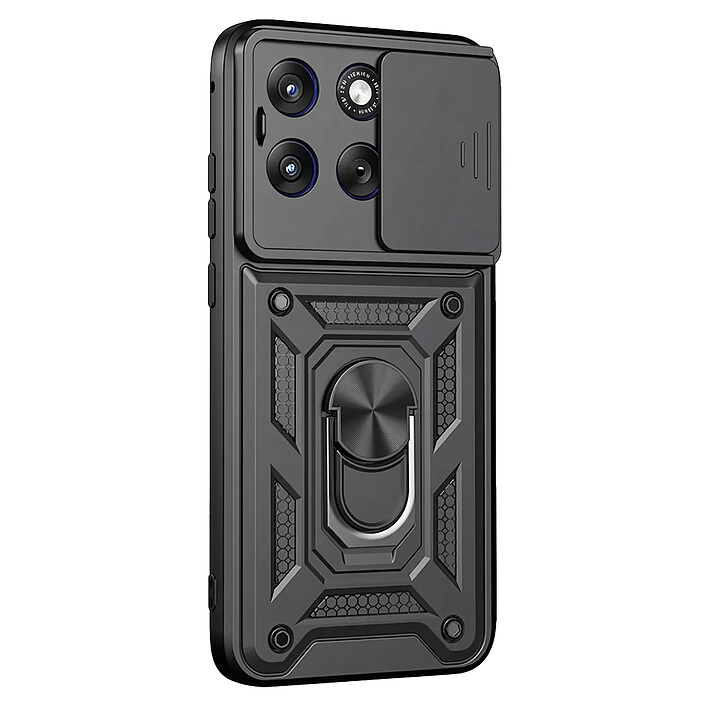 Avizar Coque pour Motorola Edge 70 Fusion avec Bague Support et Cache Caméra Coulissant