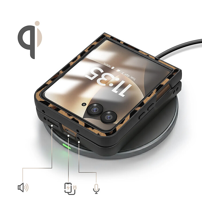Acheter Avizar Coque Léopard pour Motorola Razr 70 Ultra Protection Pliable Bimatière