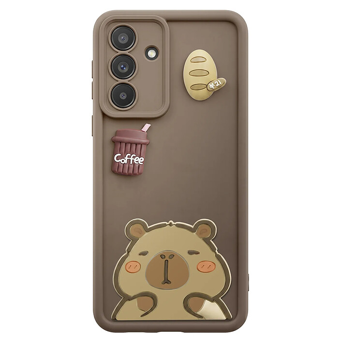 Avizar Coque pour Galaxy A36 avec Motifs Capybara Kawaii en 3D et Contour Surélevé