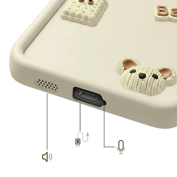 Acheter Avizar Coque pour Galaxy A36 avec Motifs Nounours Kawaii en 3D et Contour Surélevé