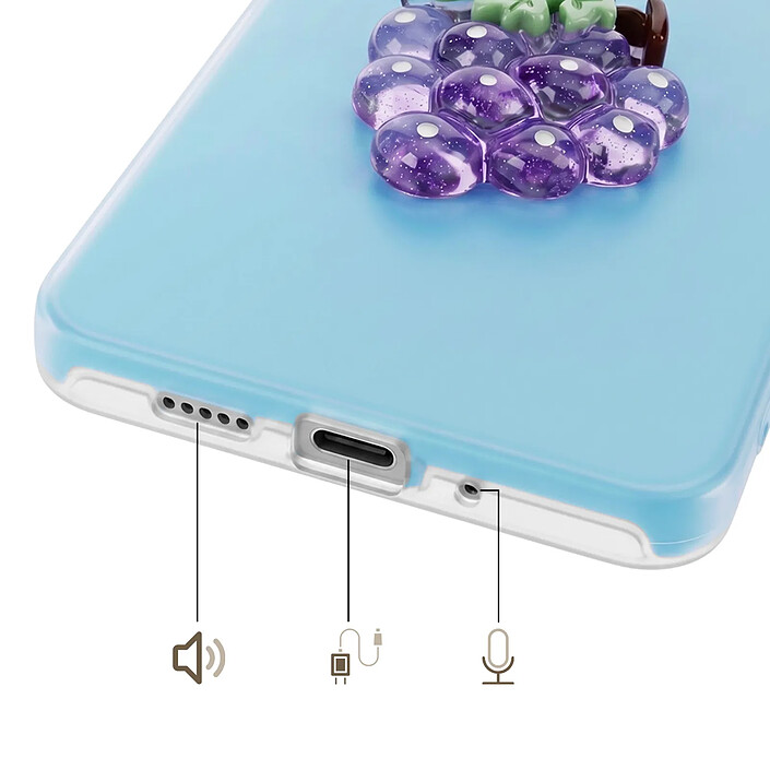 Acheter Avizar Coque pour Galaxy A36 avec Motif Raisin en Relief 3D et Contour Surélevé