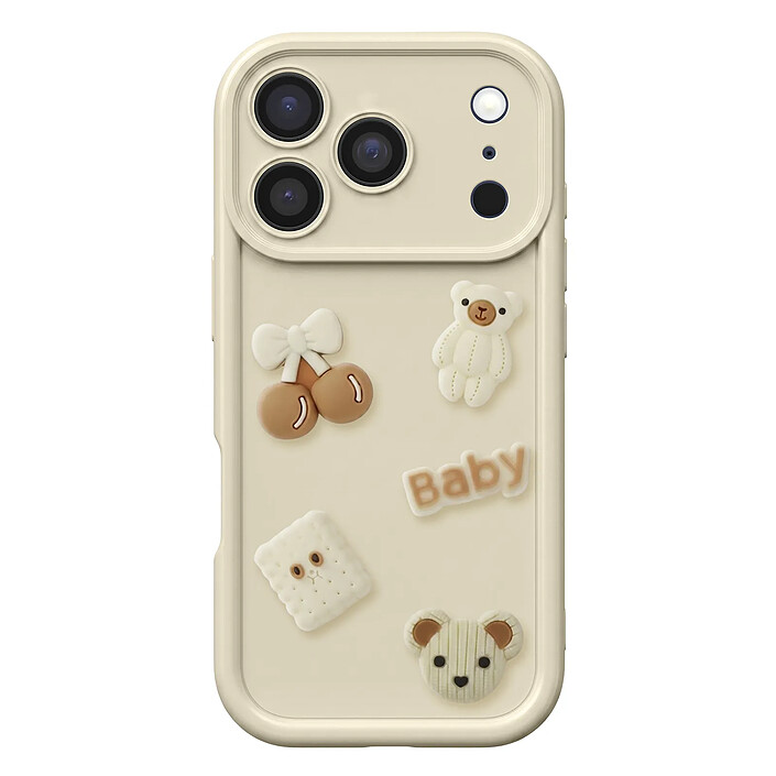 Avizar Coque pour iPhone 17 Pro avec Motifs Nounours Kawaii en 3D et Contour Surélevé