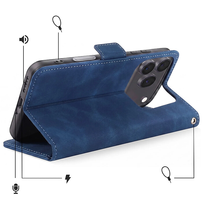 Acheter Avizar Étui Folio pour Honor 600 / 600 Pro Design Vintage avec Fonction Support Vidéo