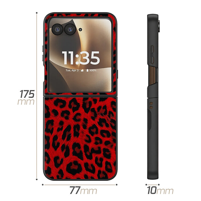 Avizar Coque Léopard pour Motorola Razr 70 Ultra Protection Pliable Bimatière pas cher