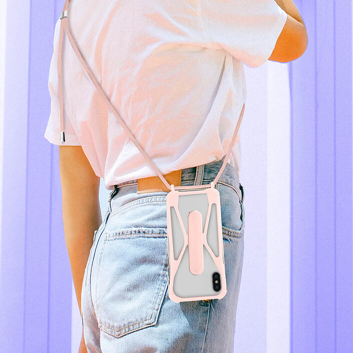 Avizar Coque Cordon pour Smartphone Universel avec Coins Bumper et Fonction Support pas cher