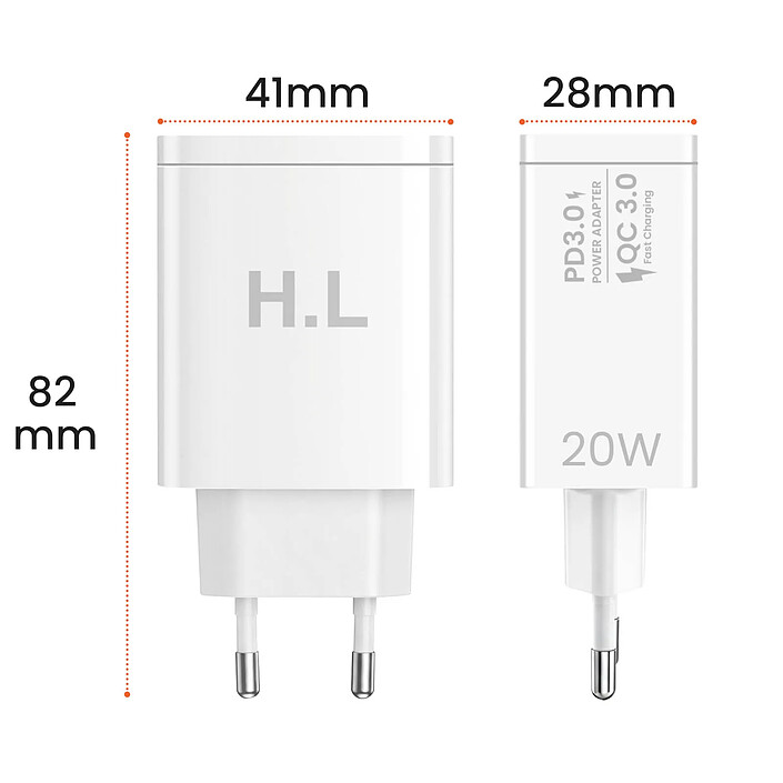 Avis Avizar Chargeur Secteur Double Port USB-A et USB-C 20W avec Câble USB-C vers USB-C