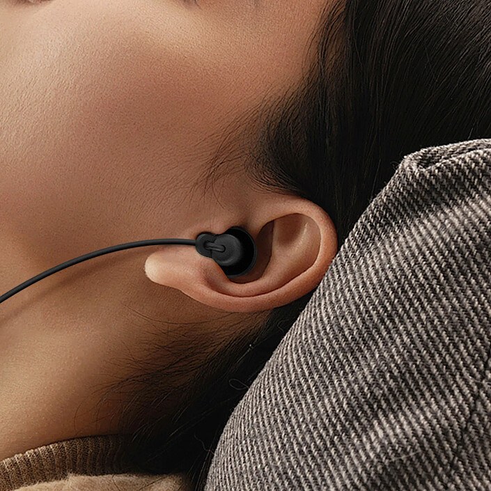 LinQ Écouteurs de Sommeil Lightning pour iPhone / iPad avec Bluetooth et Micro Noir pas cher