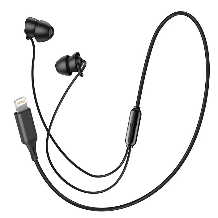 LinQ Écouteurs de Sommeil Lightning pour iPhone / iPad avec Bluetooth et Micro Noir
