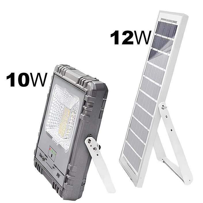 Avizar Projecteur Solaire LED 10W IP67 avec Batterie 10000mAh  avec Panneau 12W pas cher