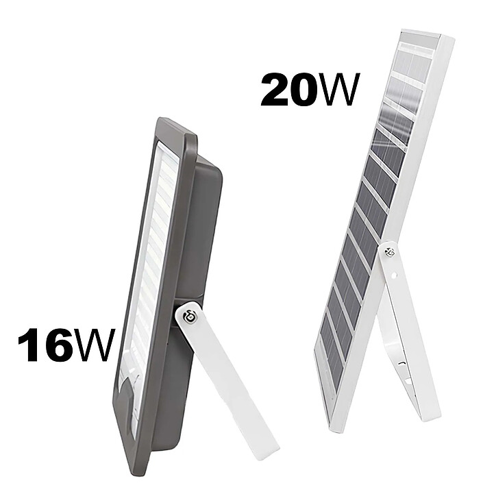 Avizar Projecteur Solaire LED 16 W avec Panneau Solaire 20 W et Détection Automatique pas cher