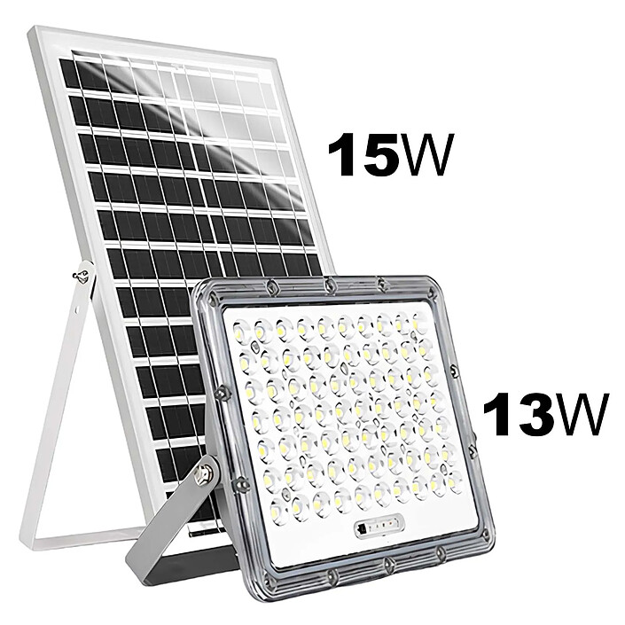 Avizar Projecteur LED 13W Extérieur 9000K avec Panneau Solaire 15W pas cher