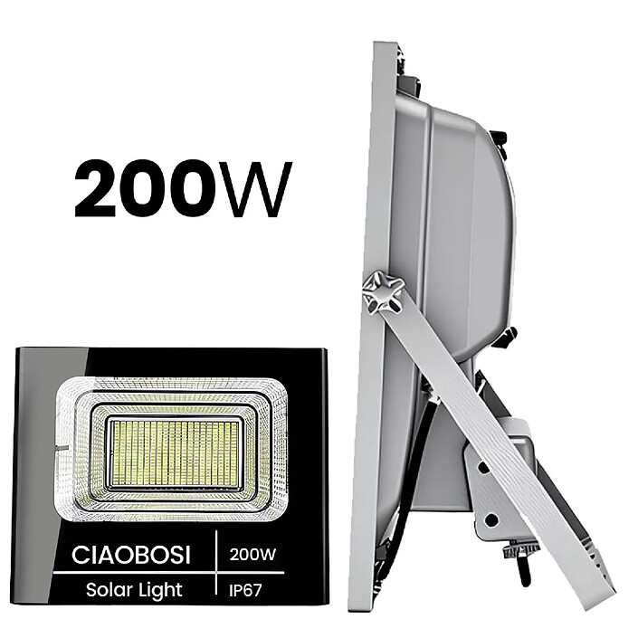 Avizar Projecteur Solaire LED 200W IP67 avec Panneau Solaire Séparé et Télécommande pas cher