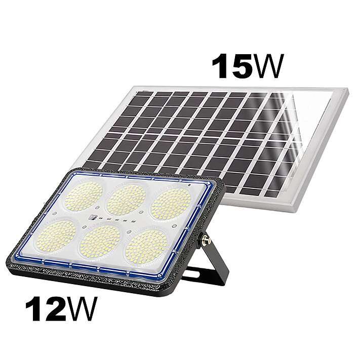 Avizar Projecteur LED 15W Extérieur 9000K avec Panneau Solaire 12W pas cher