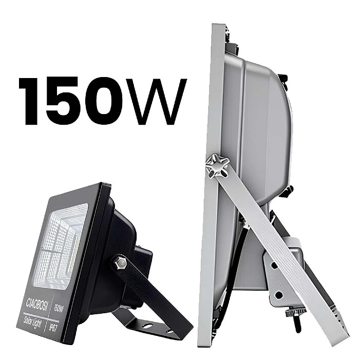 Avizar Projecteur Solaire LED 150W IP67 avec Panneau Déporté et Télécommande pas cher