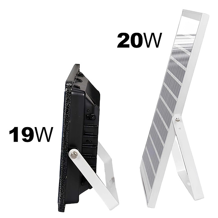 Avizar Projecteur Solaire LED 19 W avec Panneau Solaire 20 W et Détection Automatique pas cher