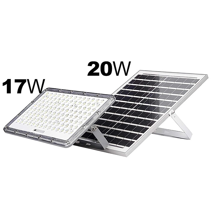 Avizar Projecteur Solaire LED 17 W avec Panneau Solaire 20 W et Détection Automatique pas cher