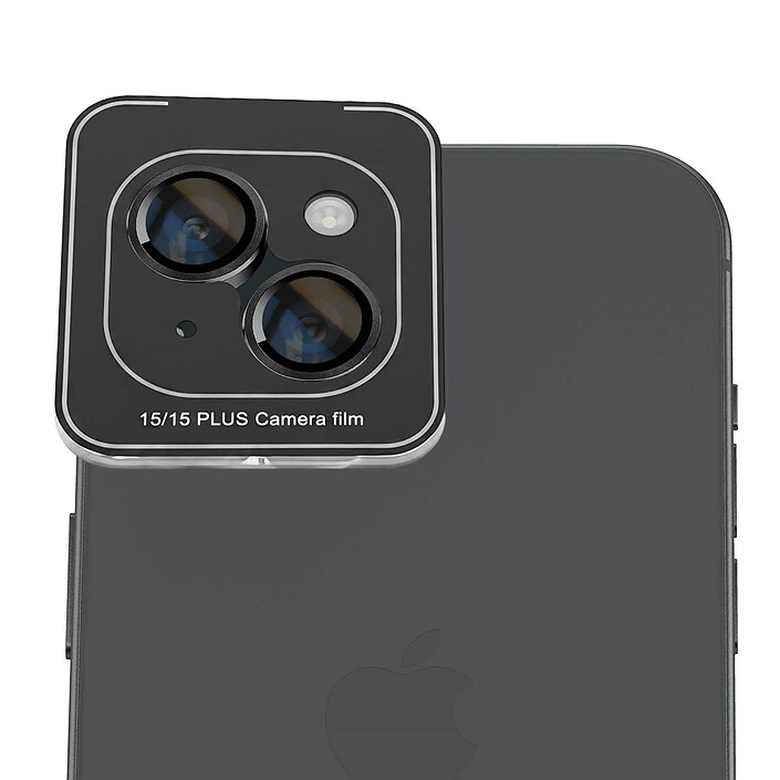 Blue Star Protection d'Objectif Caméra pour iPhone 15 / 15 Plus avec Applicateur Noir / Transparent pas cher