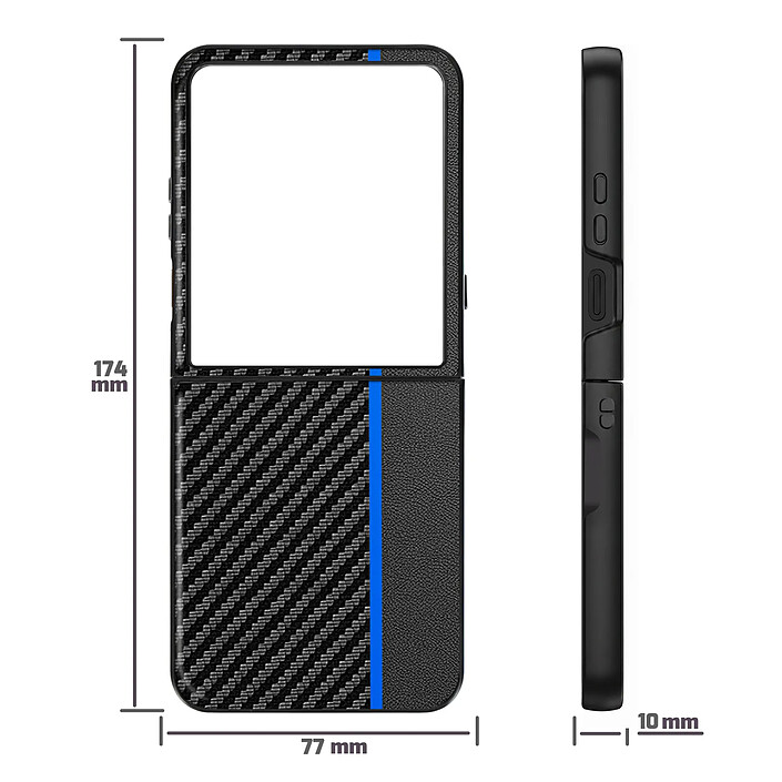 Avizar Coque pour Motorola Razr 70 Ultra Effet Fibres de Carbone Protection Rigide pas cher