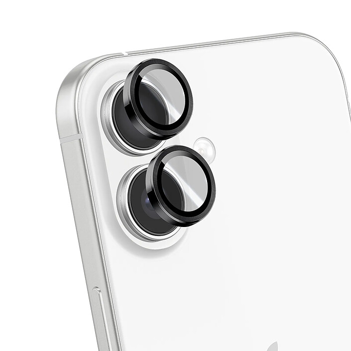 Blue Star Protection d'Objectif Caméra pour iPhone 17 avec Applicateur Noir / Transparent