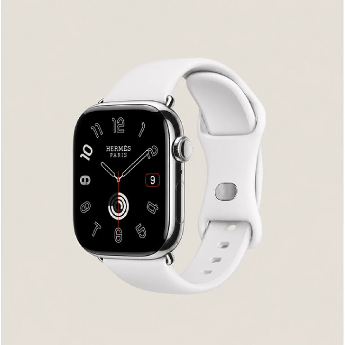 Apple Watch Série Hermès (GPS + Cellular) 4, bracelet en acier inoxydable blanc 40 mm · Reconditionné
