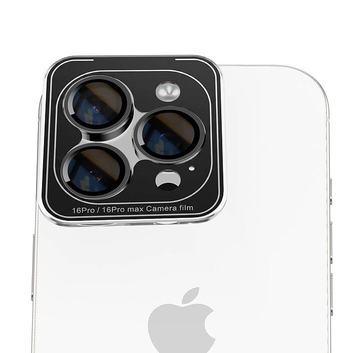 Blue Star Protection d'Objectif Caméra pour iPhone 16 Pro / 16 Pro Max avec Applicateur Noir / Transparent pas cher