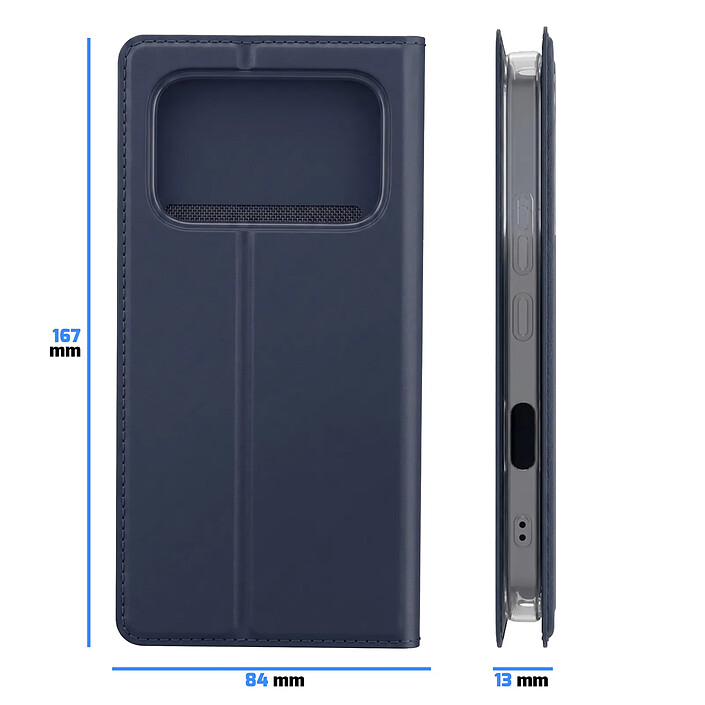 Dux Ducis Étui pour Honor 600 Pro Série Skin Pro avec Porte-Cartes et Support Bleu nuit pas cher
