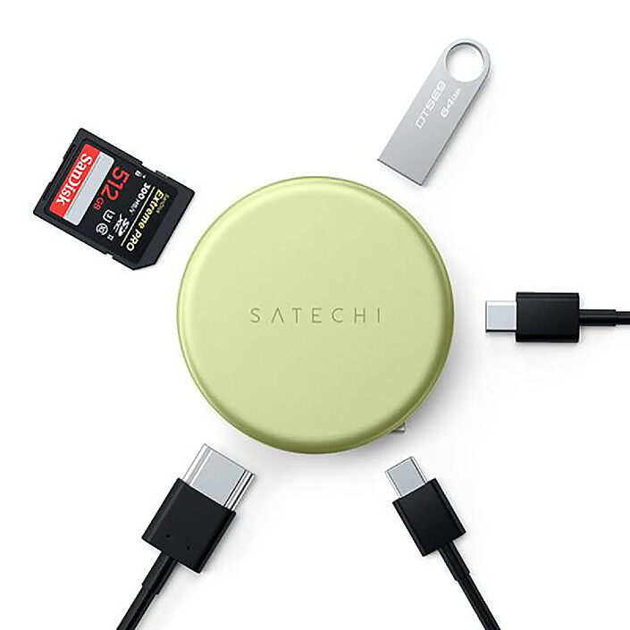 Acheter Satechi Hub Multiport 5-en-1 USB-C vers HDMI / USB-A / 2 USB-C / Carte SD Modèle OntheGo Vert