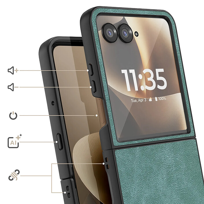 Avis Avizar Coque pour Motorola Razr 70 Ultra Pliable Rigide avec Revêtement Texturé