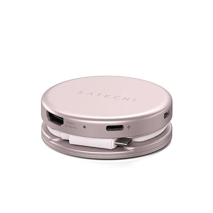 Avis Satechi Hub Multiport 5-en-1 USB-C vers HDMI / USB-A / 2 USB-C / Carte SD Modèle OntheGo Rose