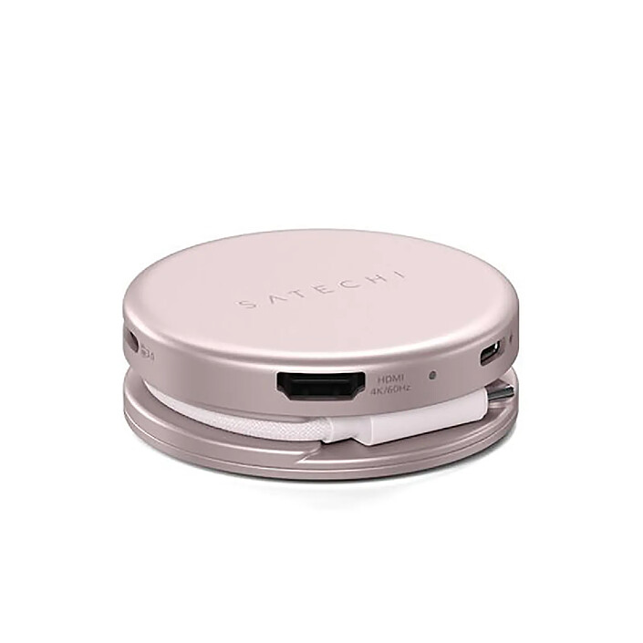 Acheter Satechi Hub Multiport 5-en-1 USB-C vers HDMI / USB-A / 2 USB-C / Carte SD Modèle OntheGo Rose